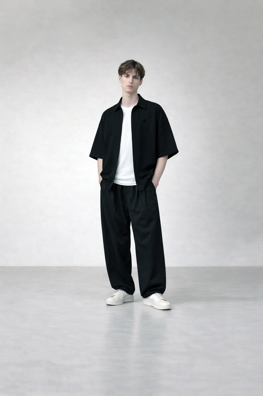 Black Pleated Trousers