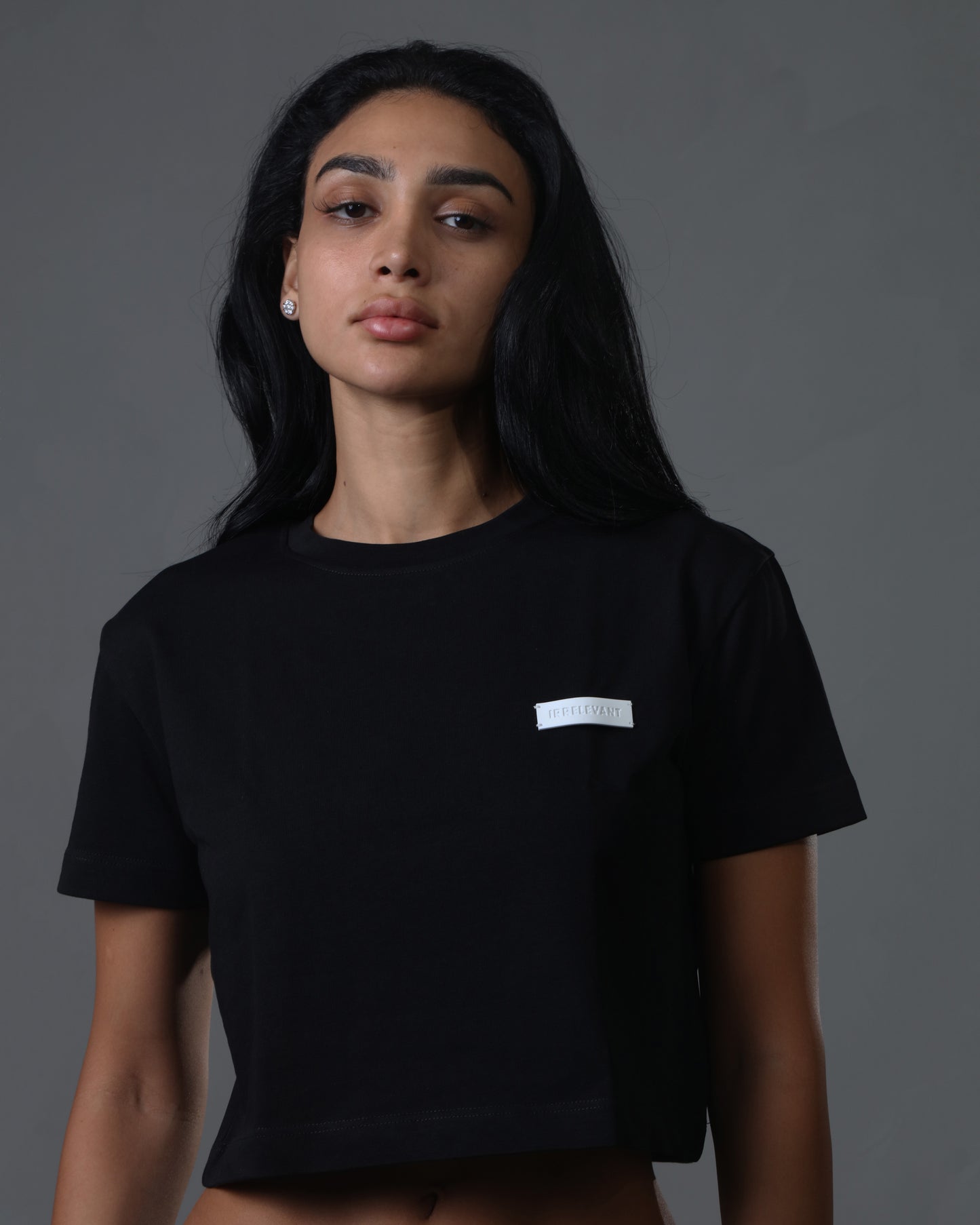 Basic irrelevant rubber crop top