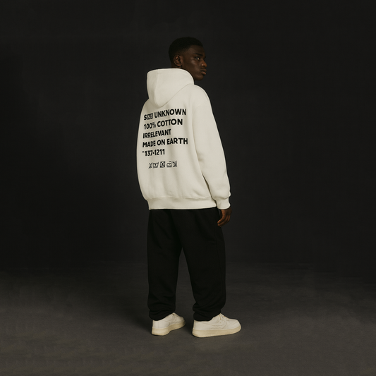 Irrelevant wash care hoodie