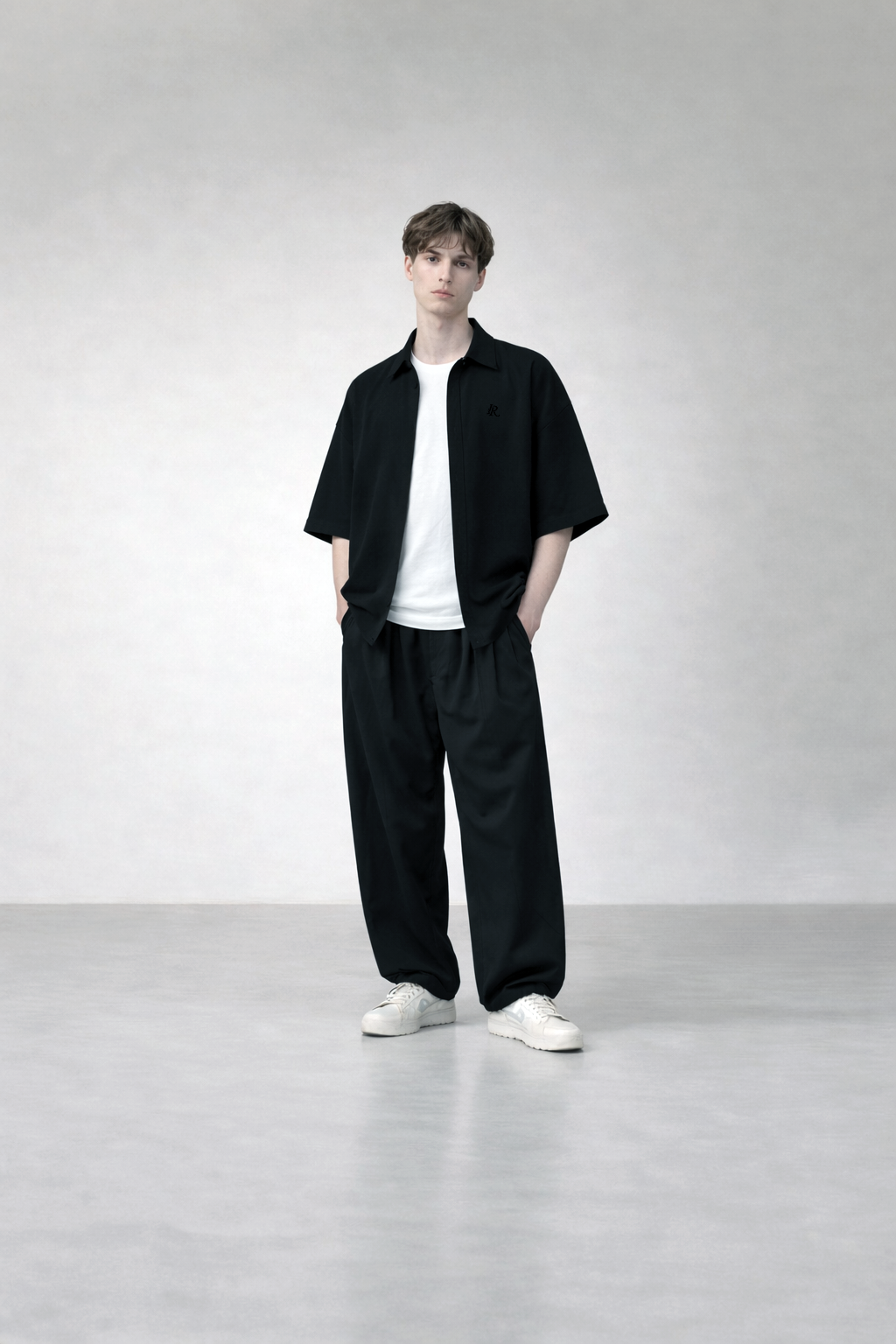Black Pleated Trousers