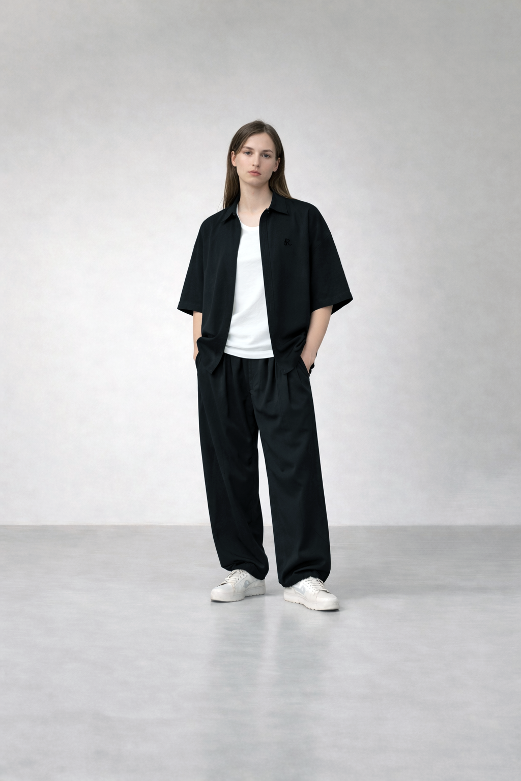 Black Pleated Trousers