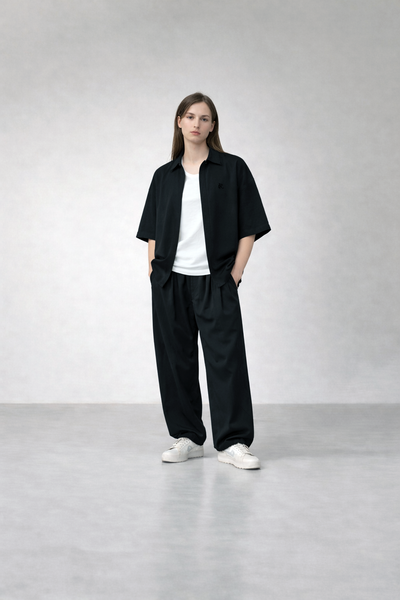 Black Pleated Trousers