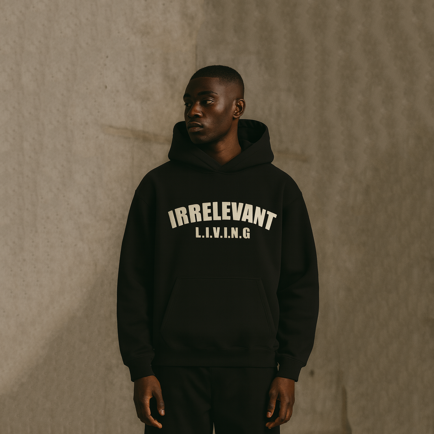 Irrelevant living hoodie