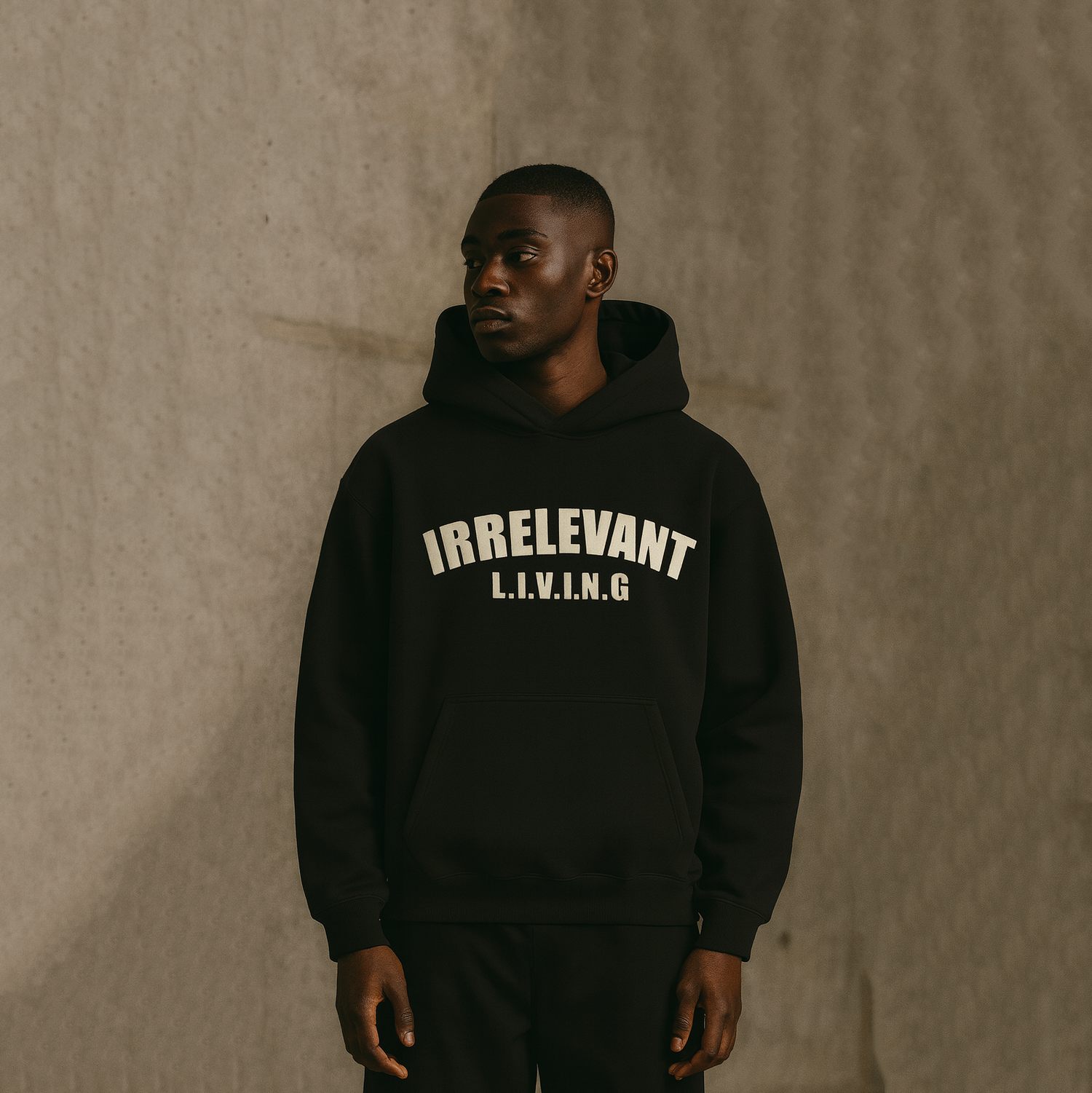 Irrelevant living hoodie