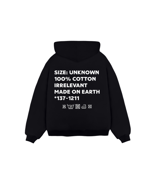 Irrelevant wash care hoodie