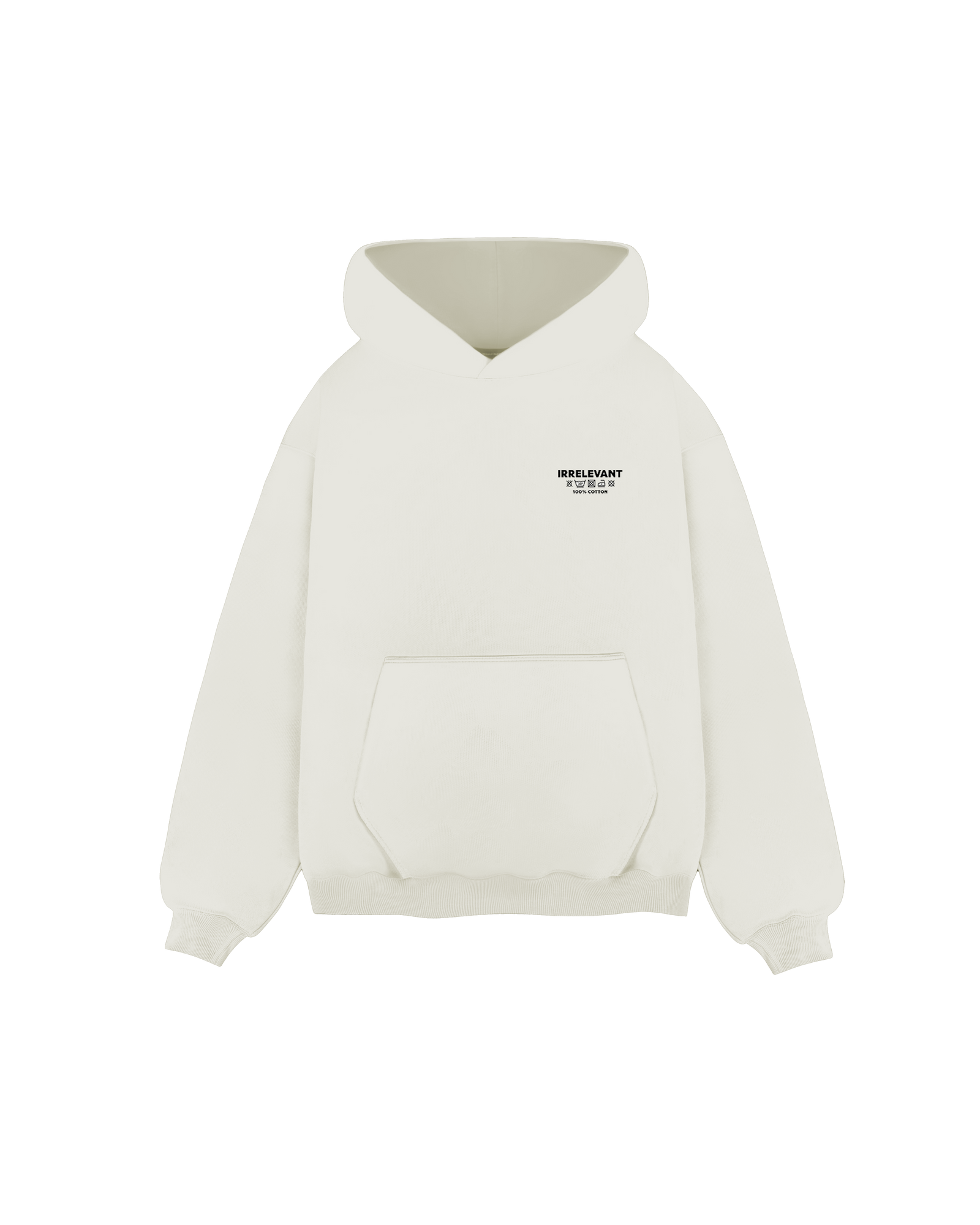 Irrelevant wash care hoodie