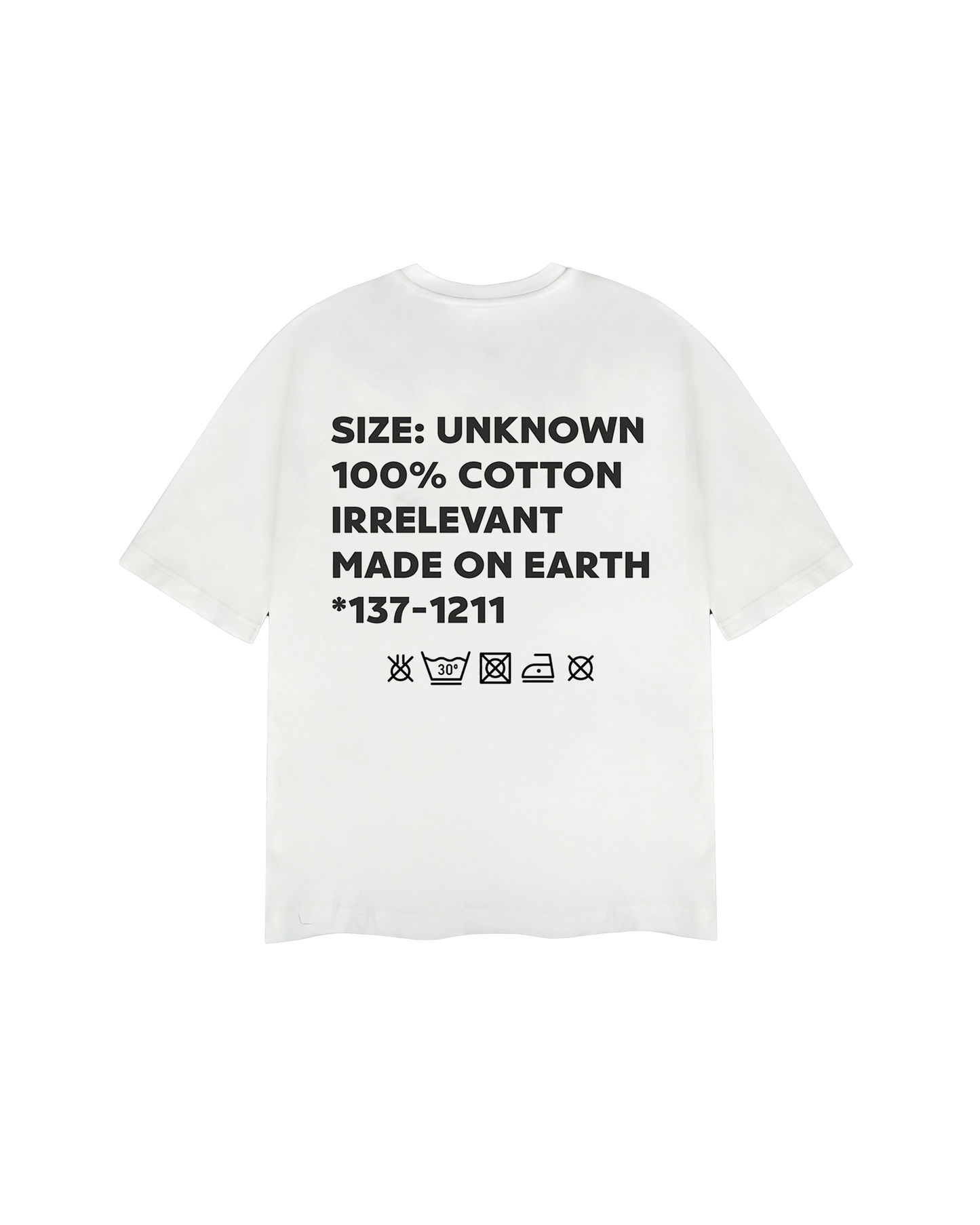 Irrelevant wash care t-shirt