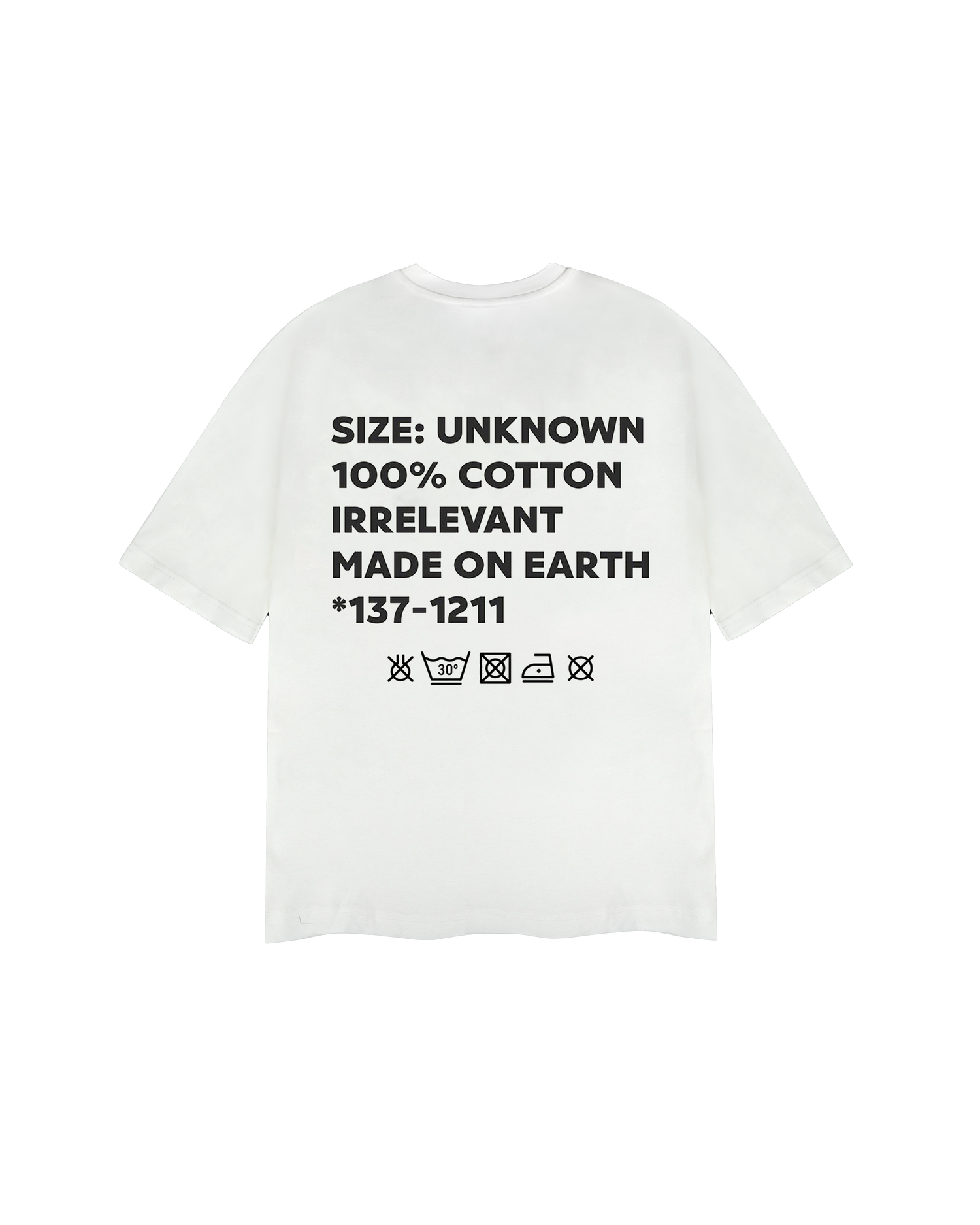 Irrelevant wash care t-shirt